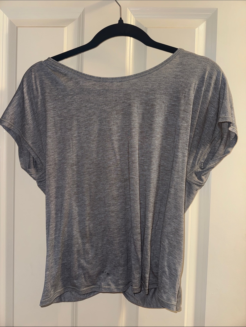 lululemon athletica Heather Gray Short Sleeve Boat Neck Tee
